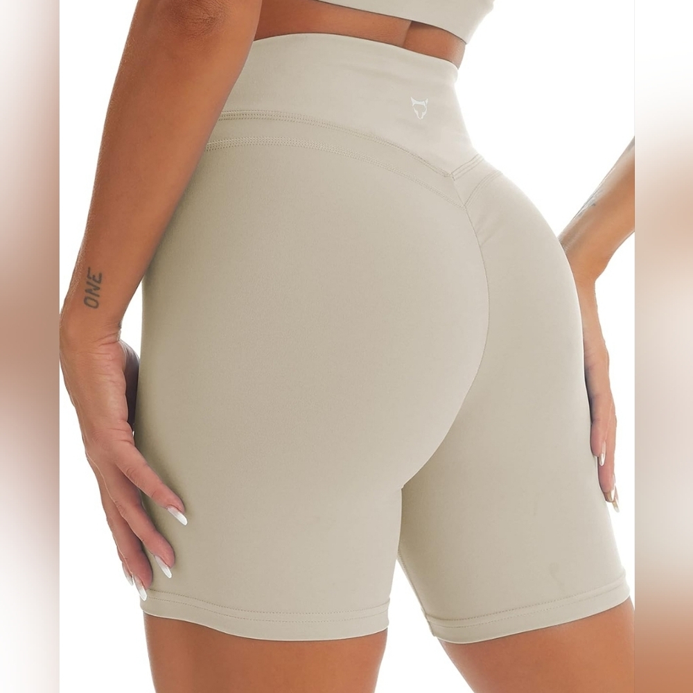 TomTiger Yoga Shorts Tummy Control High Waist Biker Shorts Exercise Butt Lifting